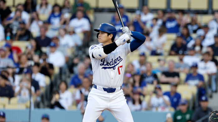 dodgers' superstar shohei ohtani launches two-run home run in first game against angels
