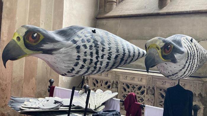 falcon puppets join city's annual pilgrimage