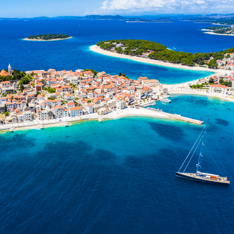 Aerial view of town in Croatia
