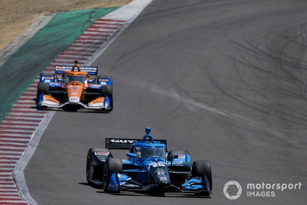 indycar laguna seca: herta paces second practice amid three red flags