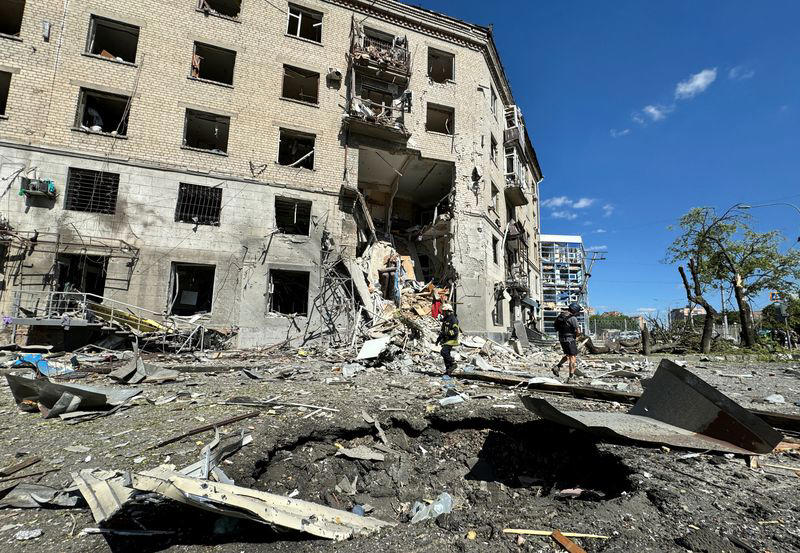 russian bomb attack kills three, injures 52 in ukraine's kharkiv