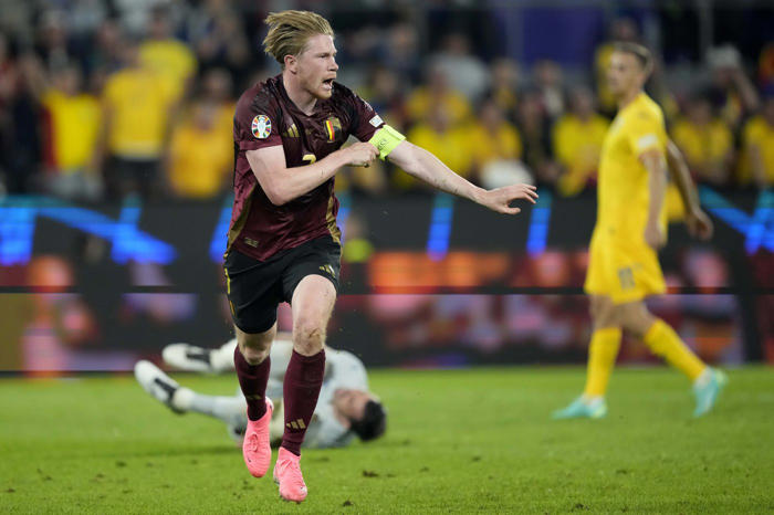 de bruyne crowns belgium's 2-0 win over romania to get euro 2024 campaign on track