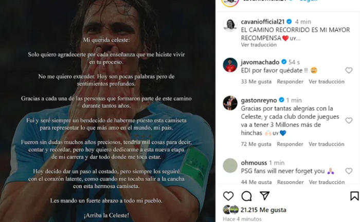 marcelo bielsa rompió el silencio sobre el retiro de edinson cavani de la selección de uruguay: 