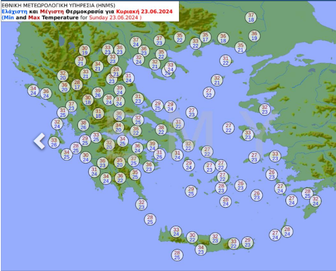ανεβαίνει κι άλλο η θερμοκρασία - πού θα χτυπήσει 40άρια τα επόμενα 24ωρα - δείτε χάρτες