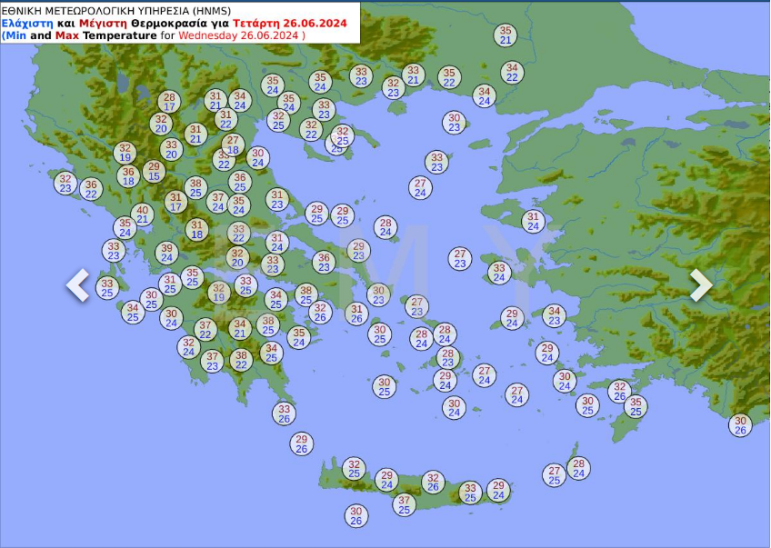 ανεβαίνει κι άλλο η θερμοκρασία - πού θα χτυπήσει 40άρια τα επόμενα 24ωρα - δείτε χάρτες