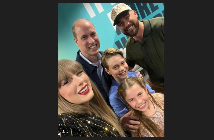 taylor swift, travis kelce snap a selfie with prince william, kids in london