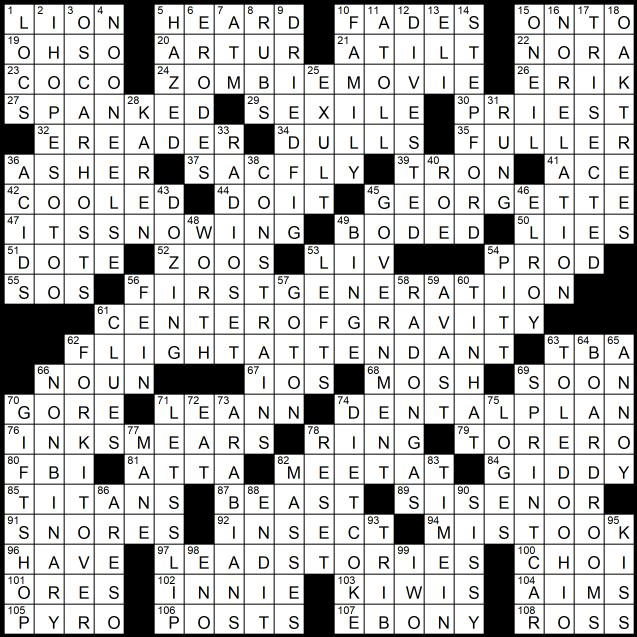 Solution to Evan Birnholz’s June 23 crossword, ‘Themeless No. 24’