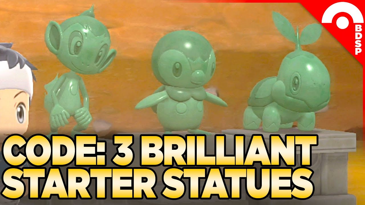 Code for 3 Brilliant/Shiny/Rare/Color/Jade/Green Starter Statues