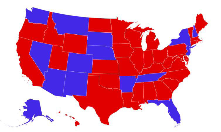 Map Shows Only State Where it's OK to Text and Drive