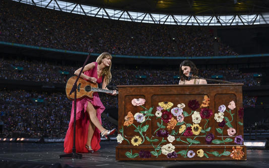 Taylor Swift performs with Gracie Abrams at the Eras tour, Wembley Stadium night three - Gareth Cattermole/Getty Images Europe