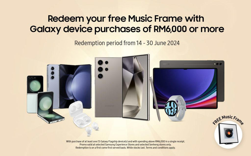 samsung malaysia offers free music frame when you spend over rm6,000 on galaxy devices