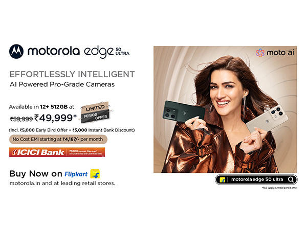 android, motorola edge50 ultra with its moto ai powered generative ai features and smart connect with 12+512gb goes on sale at just rs. 49,999*