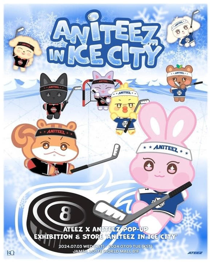 ateez、7月に韓国でポップアップストア「aniteez in ice city」を開催！キュートなポスターも
