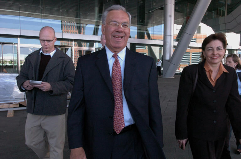 Boston's former mayor Thomas Menino outside the newly built convention center on May 27, 2004.