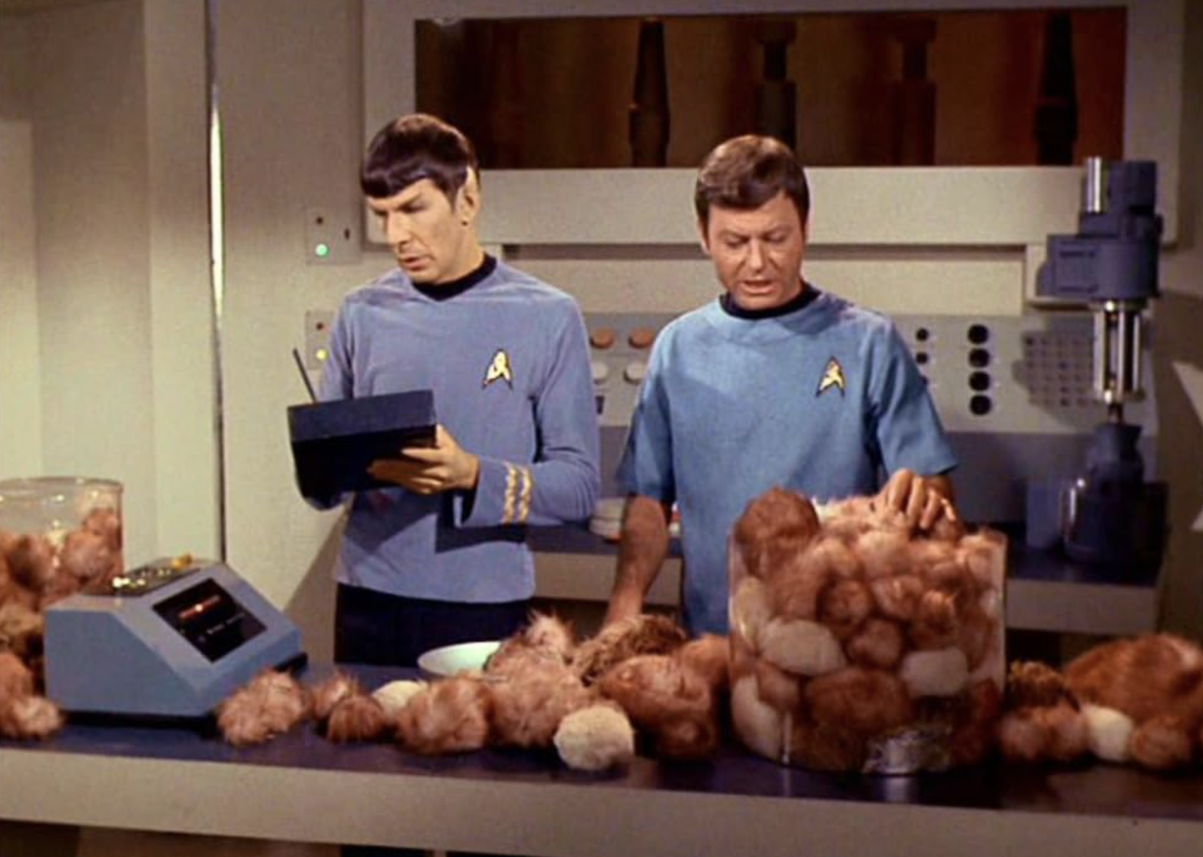 <p>- IMDb user rating: 8.8<br> - Season 2, Episode 15<br> - Director: Joseph Pevney</p>  <p>"Star Trek" isn't just political allegory and technobabble—there has to be levity sometimes as well. Enter the tribbles, cute little fuzzy creatures that create a problem for the Enterprise, as a tribble found in a space station begins multiplying rapidly. Meanwhile, conflict arises between Enterprise crew members and Klingons, culminating in a brawl in the space station. For the 30th anniversary of "Star Trek," an episode of "Deep Space Nine" titled <a href="https://www.startrek.com/news/how-trials-and-tribble-ations-helped-deep-space-nine-find-its-place">"Trials and Tribble-ations" </a>revisited the events of this episode, digitally inserting the "Deep Space Nine" cast into the events of the original episode.</p>