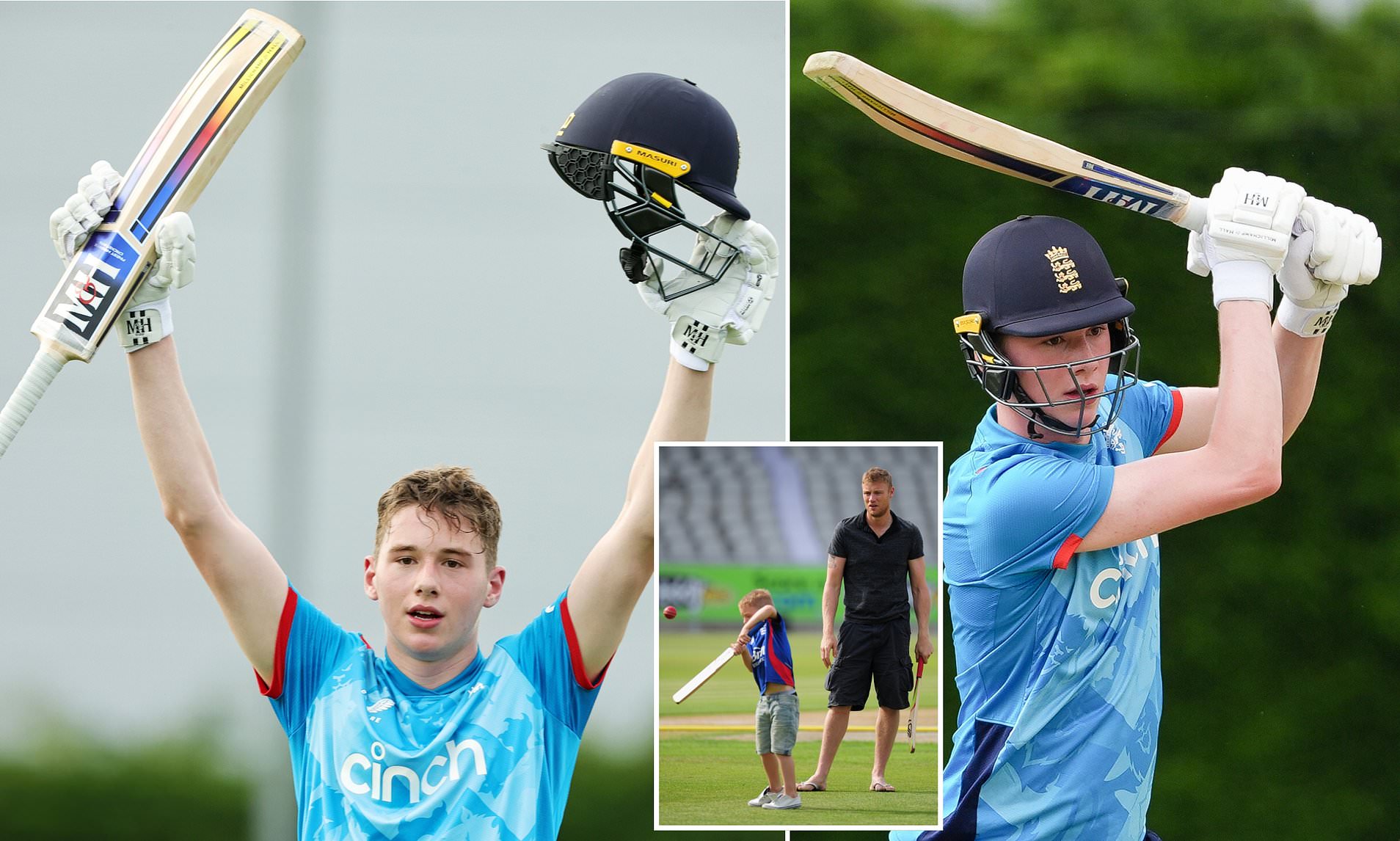 Andrew Flintoff's Son Rocky, 16, Hits Match-winning Century For England ...