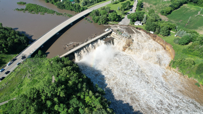 minnesota's rapidan dam faces imminent failure due to flood waters
