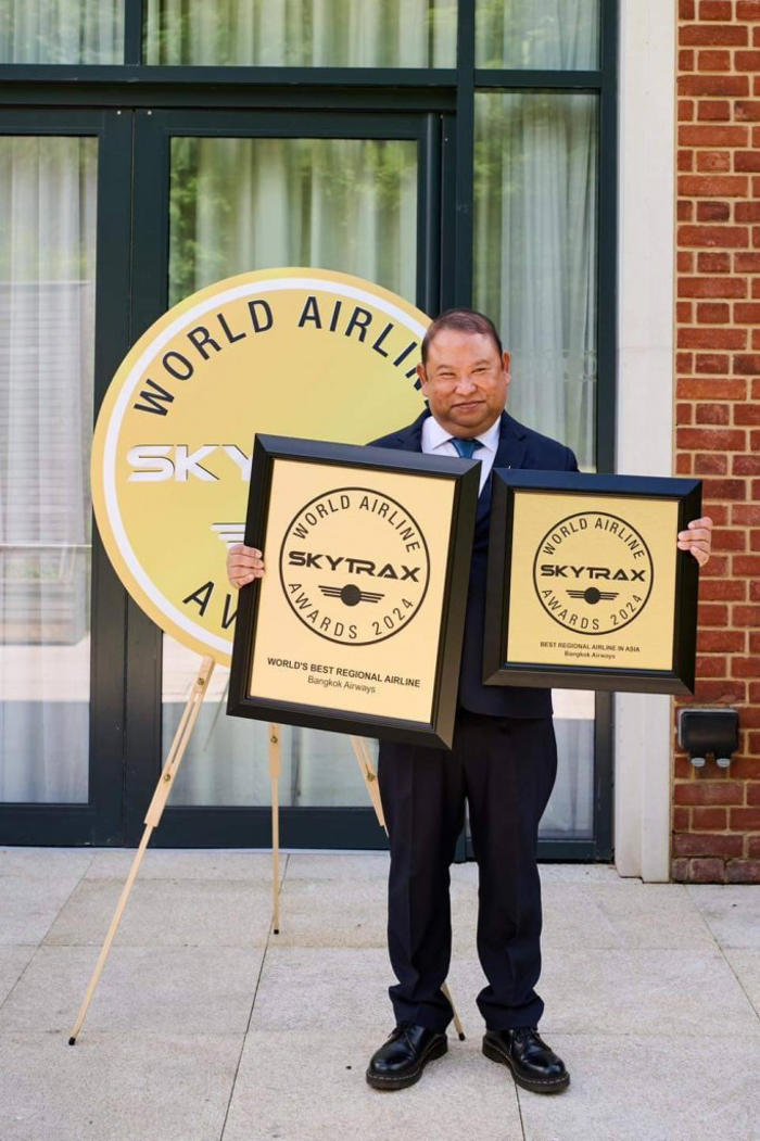 บางกอกแอร์เวย์ส สายการบินภูมิภาคที่ดีที่สุดในโลก 2024 จาก skytrax ปีที่ 8