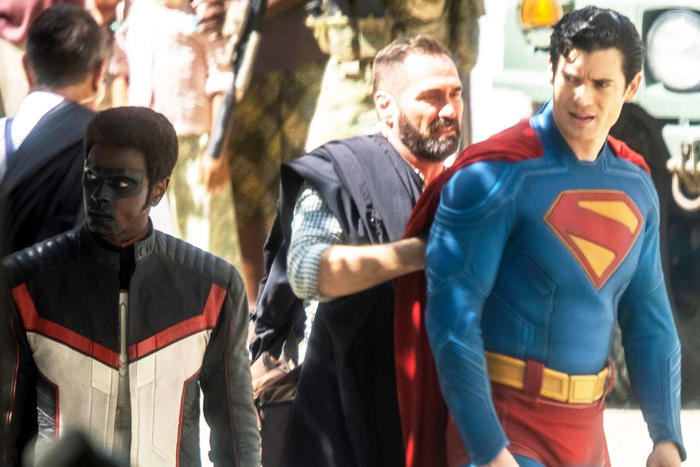 “superman ”actor david corenswet spotted filming on set in cleveland: get a glimpse of his iconic costume