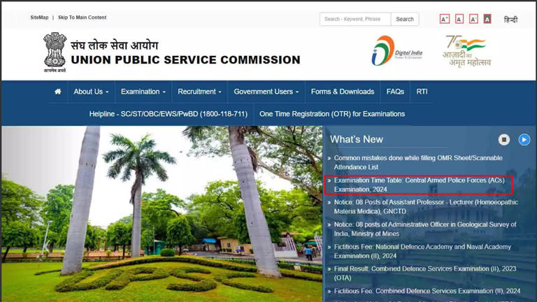 UPSC Releases Schedule for CAPF AC Exam 2024; Download Here