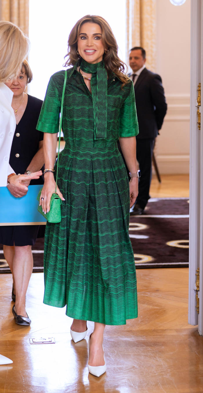wauw: koningin rania verbluft in groen ensemble