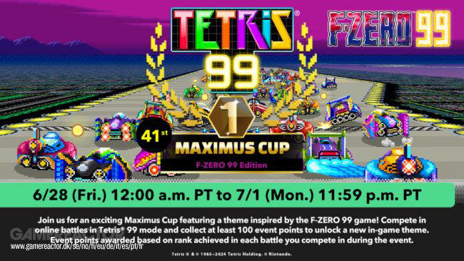 ny tetris 99-maximus cup baseras på f-zero 99
