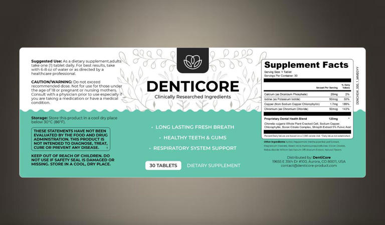 DentiCore Supplement Label
