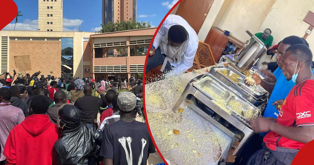 protestors gain entry into parliament, eat buffet from restaurant