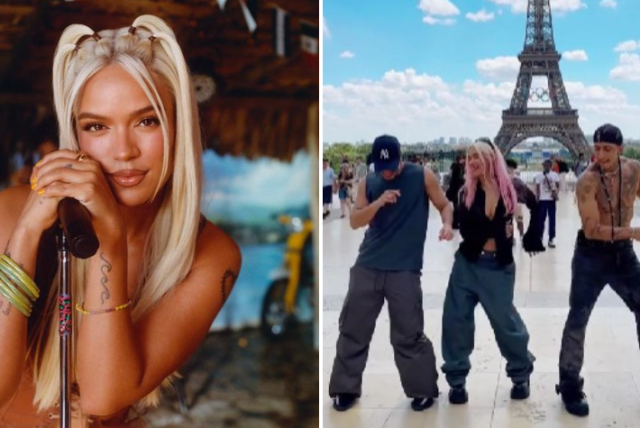 Video: Karol G bailó 'Si antes te hubiera conocido' con sus seguidores  frente a la Torre Eiffel