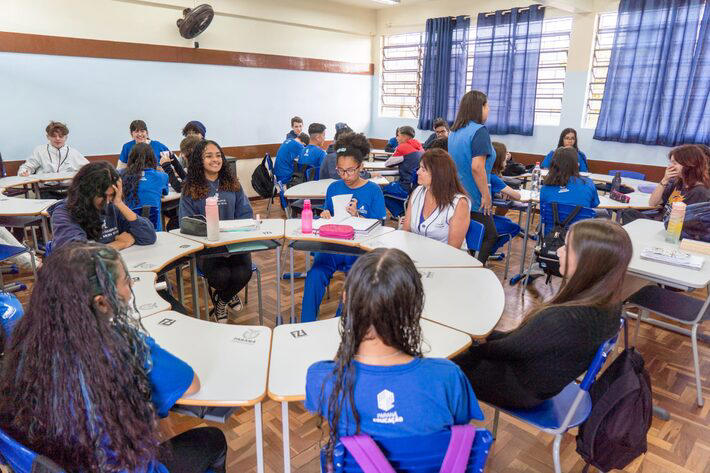 Paraná aprovou projeto de lei que prevê a gestão de 200 escolas pela iniciativa privada Foto: Lucas Fermin/SEED-PR