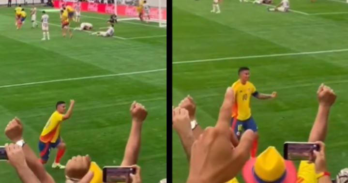 el gesto de james hacia la tribuna que no se vio en tv durante debut de la selección colombia