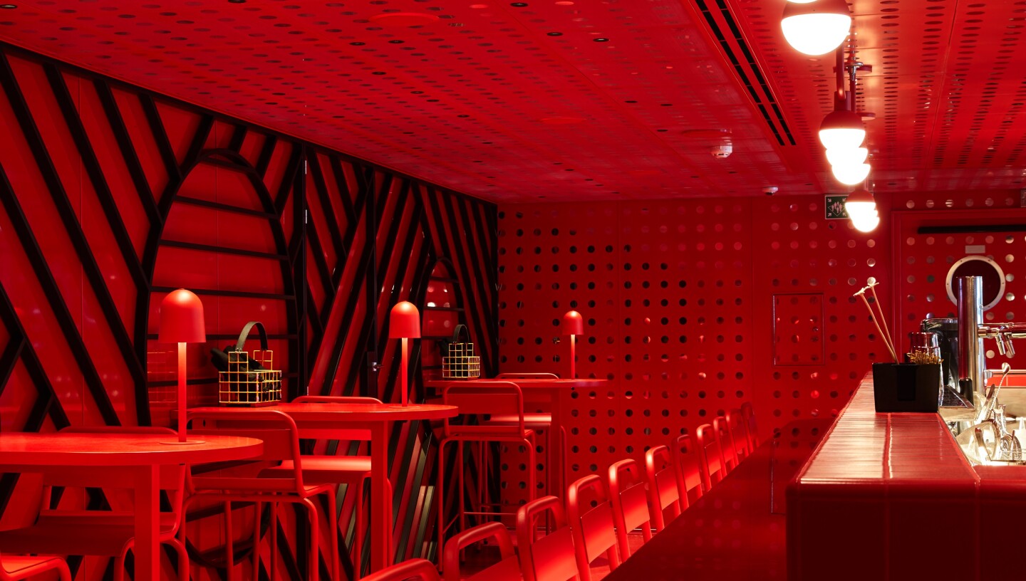 <a>Head to Virgin Voyages' Razzle Dazzle restaurant where the adults-only clientele can pick from menu items that are either "naughty" or "nice."</a>