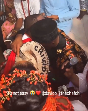#chivido2024: davido weeps as chioma’s father blesses their union