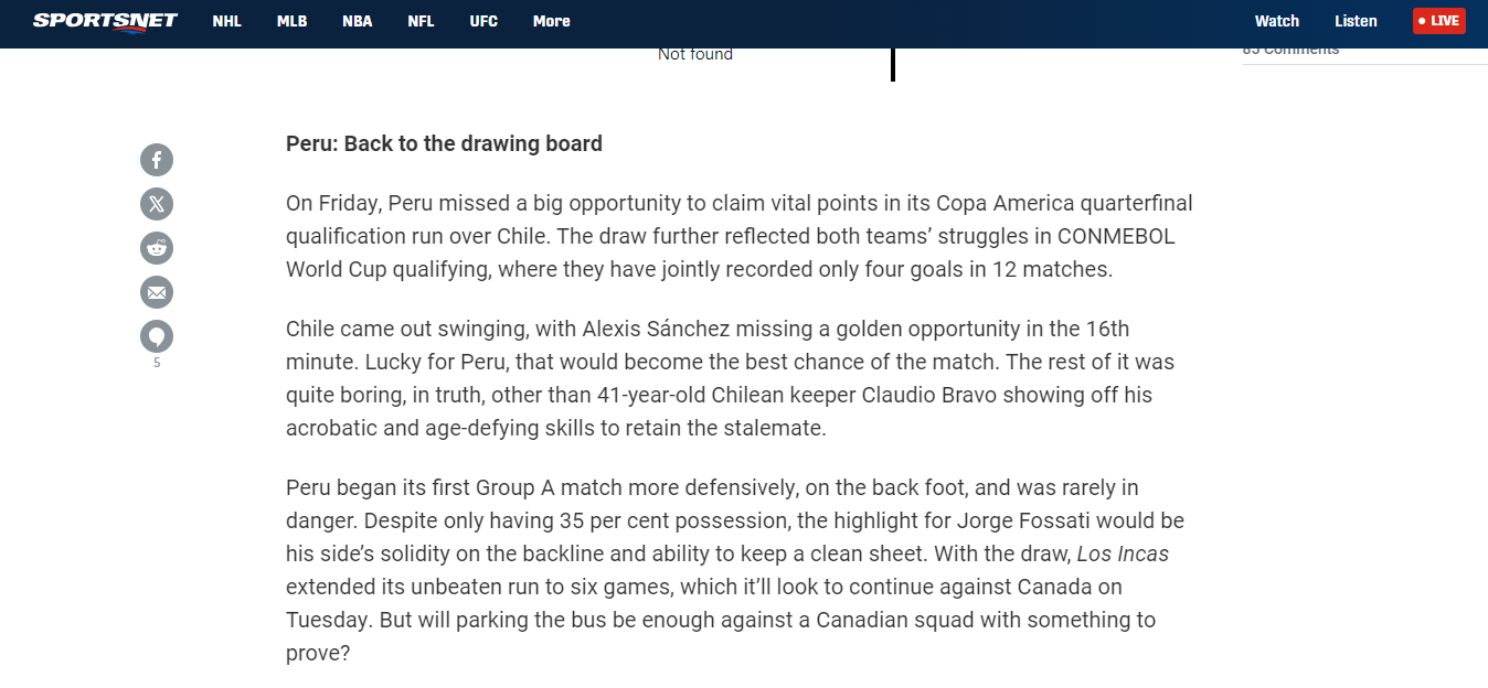 la increíble calificación que le dio la prensa de canadá a la selección peruana de fossati