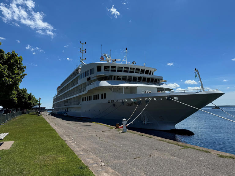 The Pearl Mist docked in Marquette's Lower Harbor