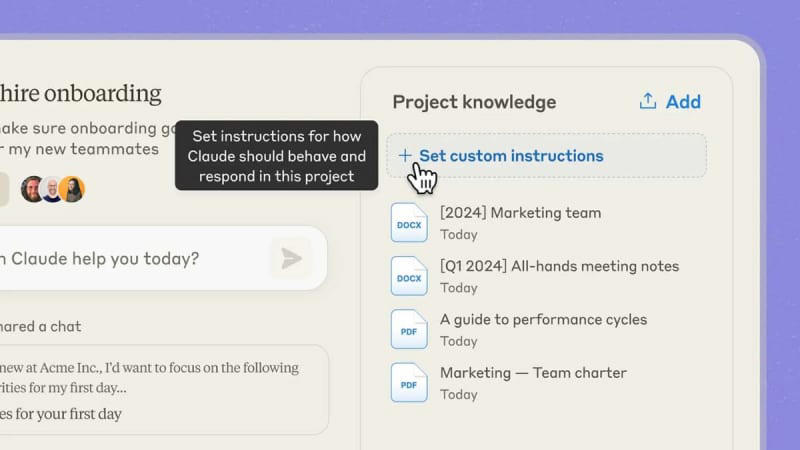 claude、データを指定して回答を共有できる新機能「projects」