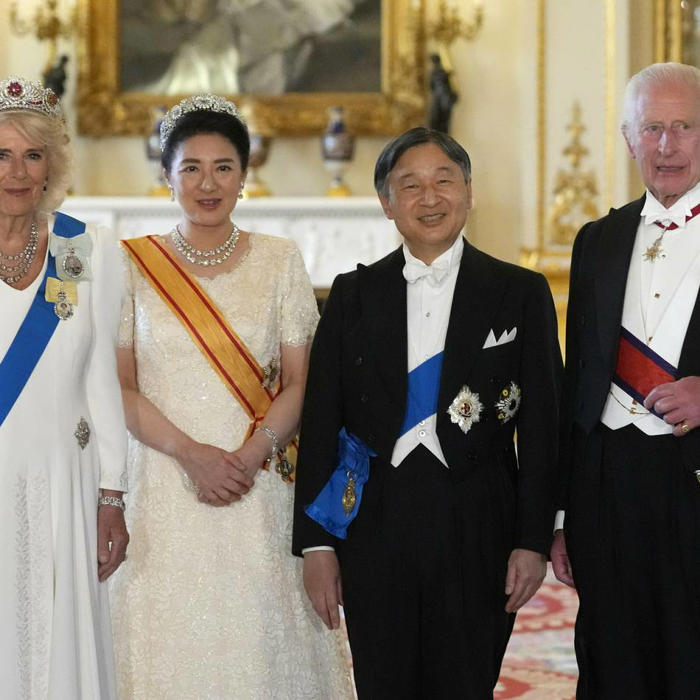 könig charles empfängt japanisches kaiserpaar