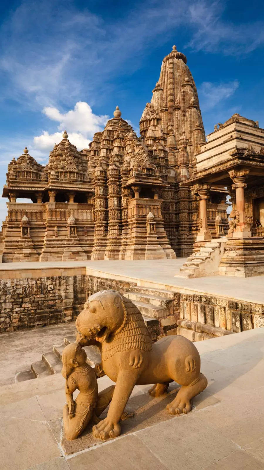 Famous for its exquisite temples adorned with intricate erotic sculptures, Khajuraho in Madhya Pradesh showcases the architectural brilliance of medieval India.