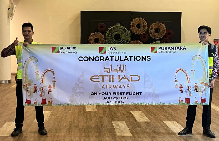 onboard etihad airways' inaugural abu dhabi-bali flight as weekly direct routes launch