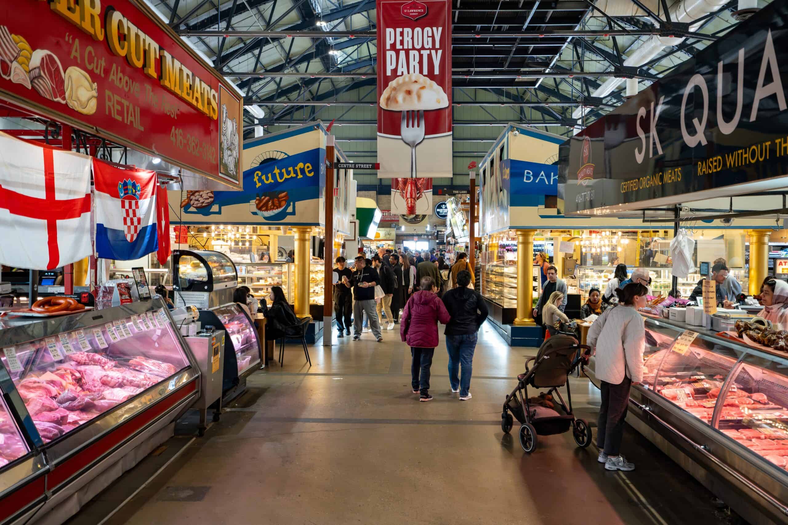 <p>St. Lawrence Market is a historic market in Toronto, known for its wide range of local and international foods. The market features over 120 vendors selling everything from fresh produce to artisanal goods, making it a must-visit for food enthusiasts. Donât miss the peameal bacon sandwich. The best times to visit are morning or early afternoon. Located in downtown Toronto, it’s accessible by public transit or car.</p>