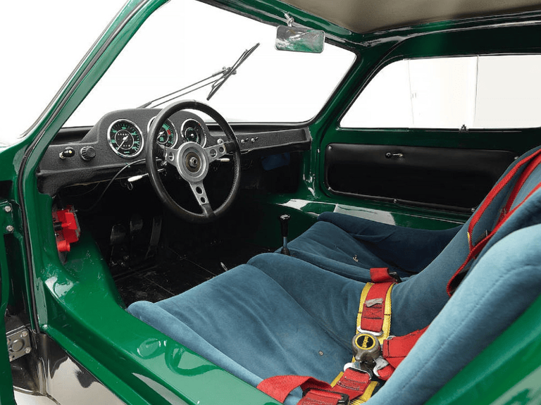 Inside the 1964 Porsche 904 GTS Coupe's rear.