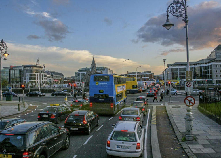 Rush-hour commuters in Dublin