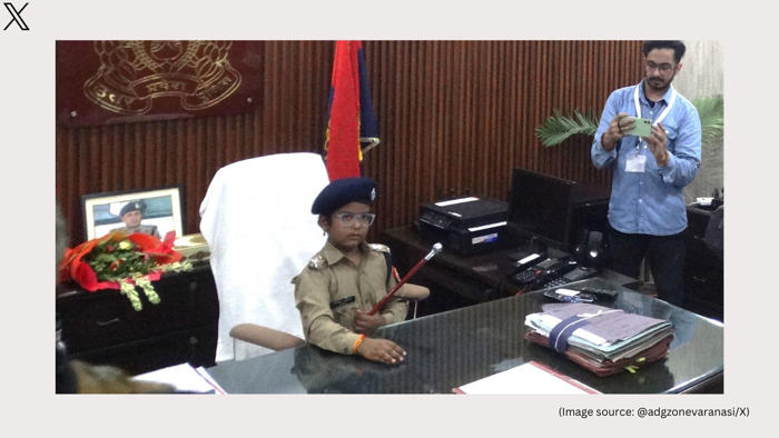android, 9-year-old varanasi boy with brain tumour becomes ips officer for a day, video goes viral