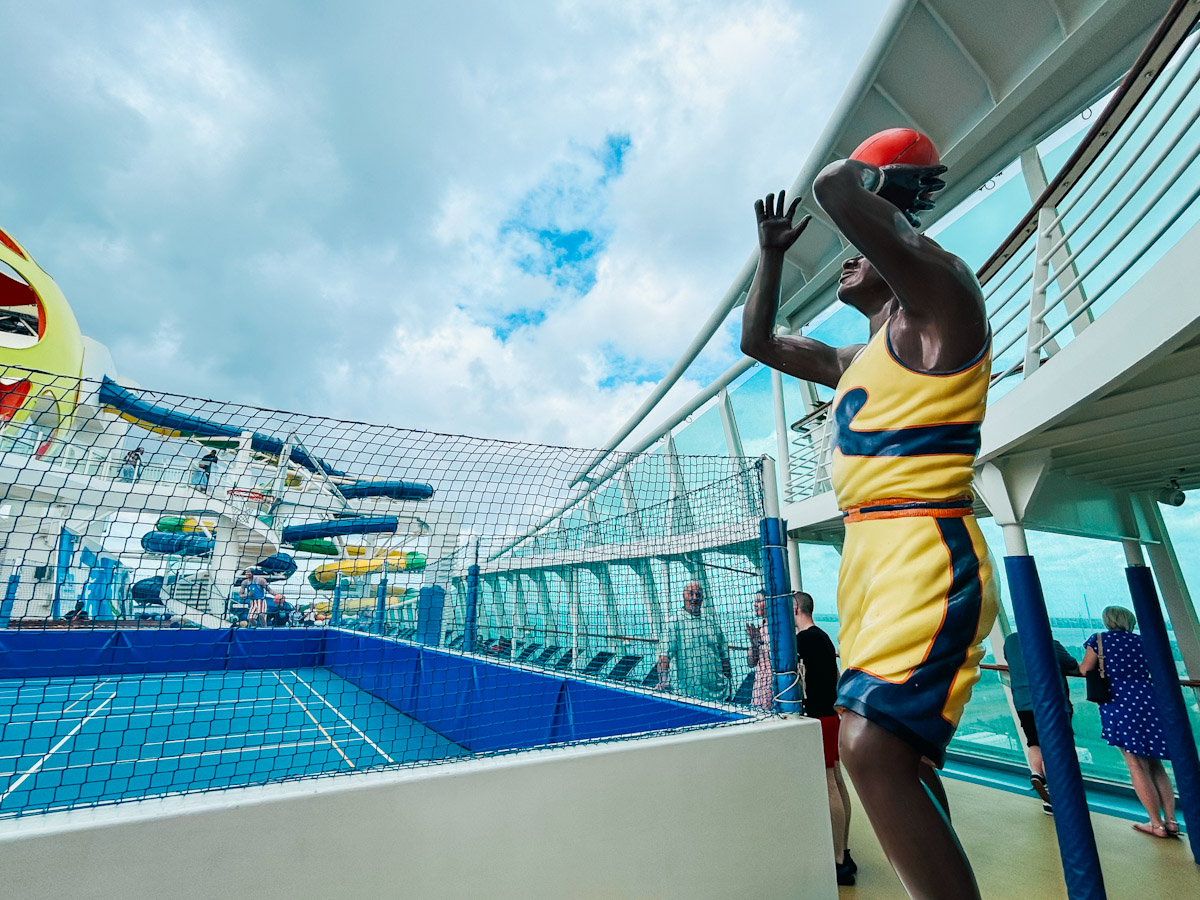 <p>Our boys are sports mad and this is where they can be found a lot of the time. The indoor courts are great on the Quantum Class Ships, but you can’t beat an outdoor sports court and there is a full programme of sporting activities to take part in.</p>