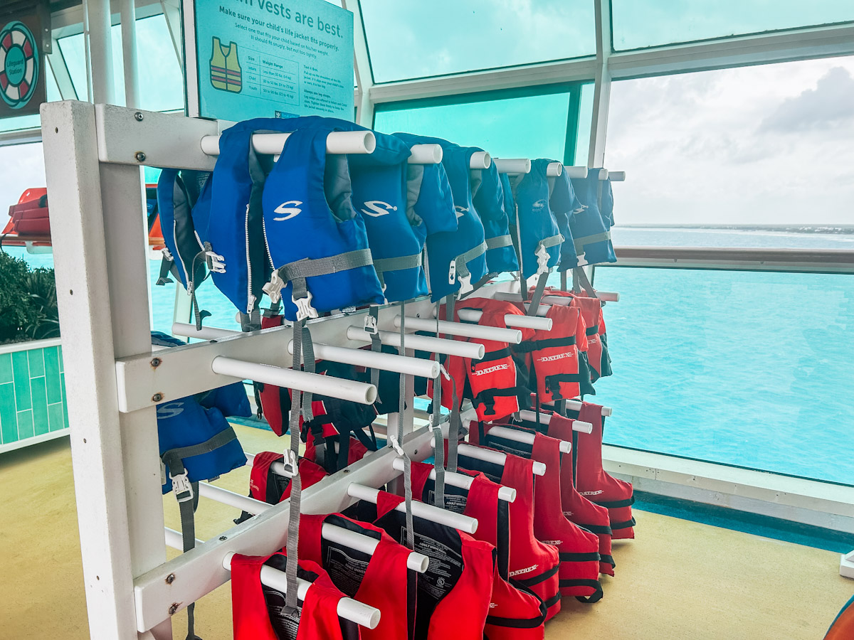 <p>There is no splash zone on the Mariner of the Seas for non-potty-trained children. However, children who are potty-trained can use the pool, and lifejackets are provided.</p>