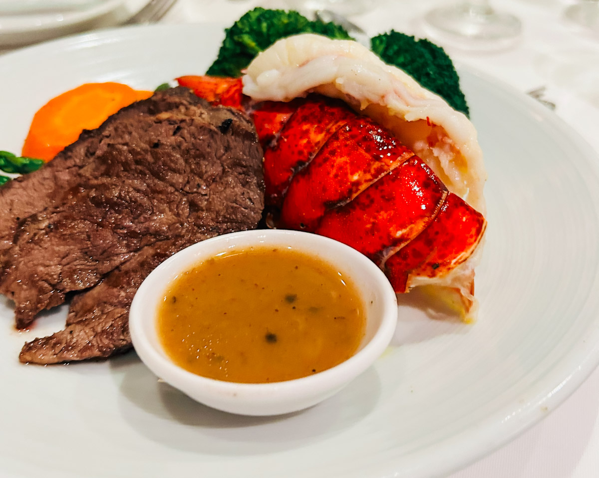 <p>The food on the Mariner of the Seas was excellent. We did a combination of free anytime dining and speciality and never had a bad meal. Notably, the quality of service was comparable no matter where we ate.</p>