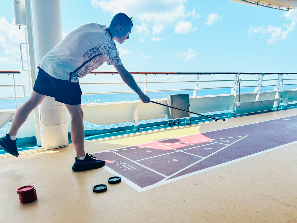 <p>And don’t rule out a family game of shuffleboard on deck it’s a great family activity. </p>
