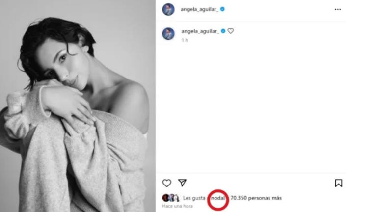 Christian Nodal reacción a la sexy imagen que publicó Ángela en Instagram.