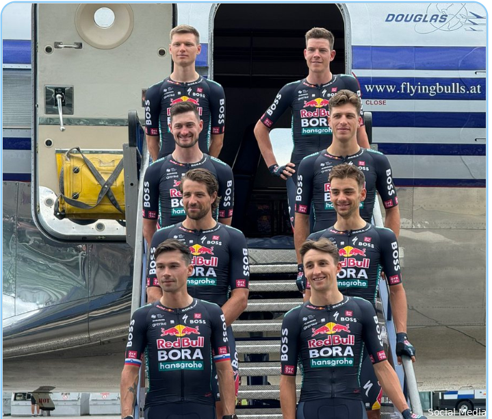 red bull bora-hansgrohe reveals tour squad, centered around roglic, and shows off new jersey