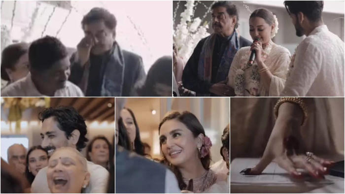 shatrughan sinha wipes tears as sonakshi and zaheer iqbal exchange garlands during their registered marriage - watch wedding video